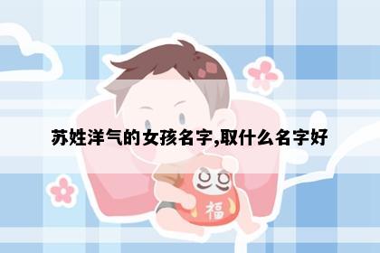 苏姓洋气的女孩名字,取什么名字好